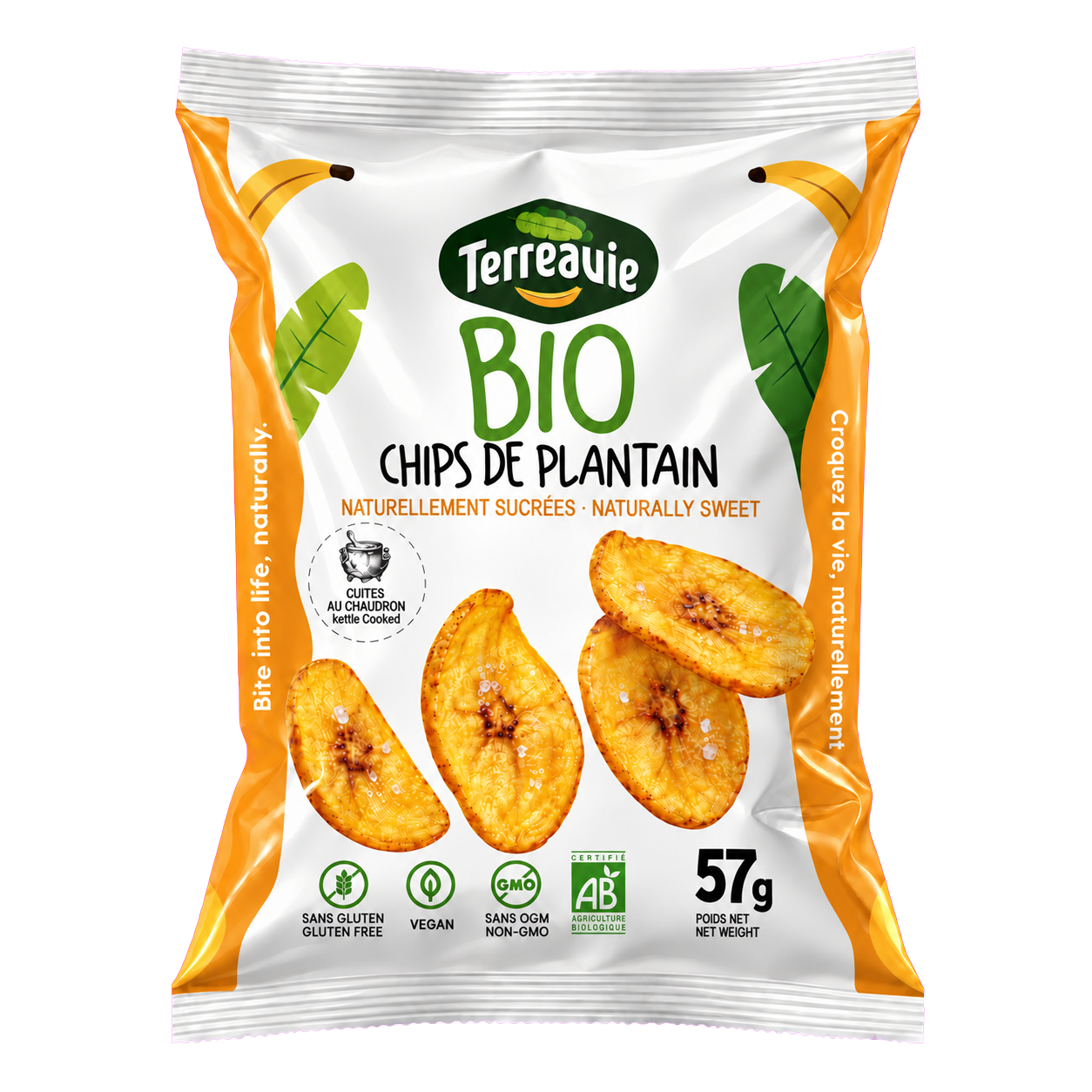 Chips de banane plantain bio sucrées