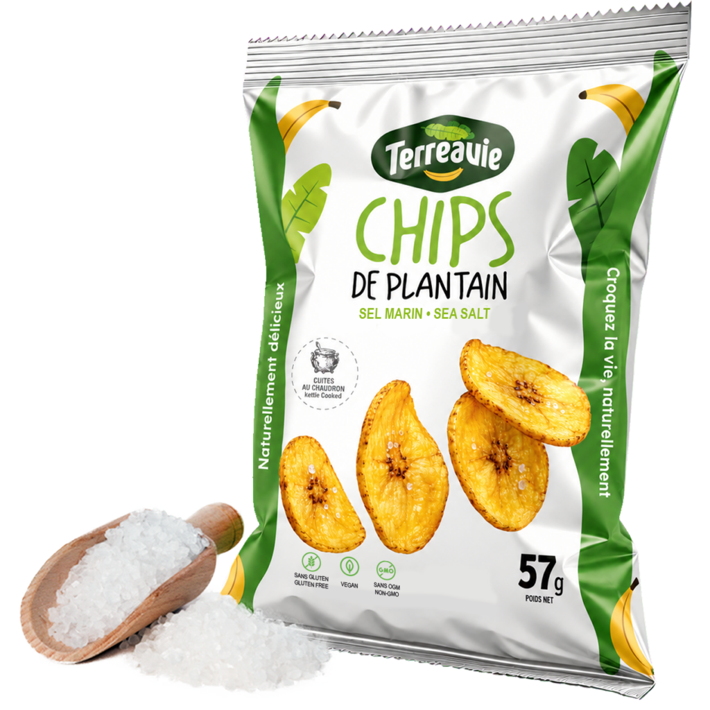 Chips de banane plantains Terreavie Sel marin